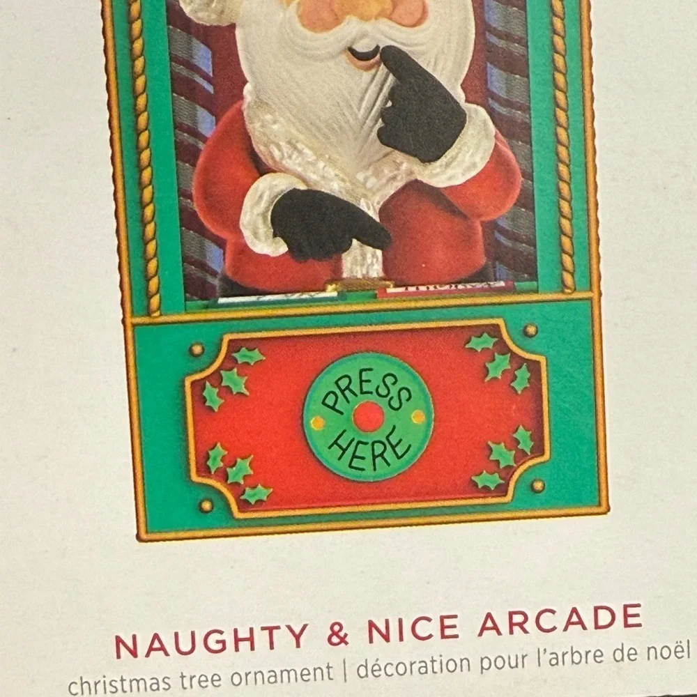 2023 Hallmark Keepsake Santa Ornament Naughty and Nice Arcade Music Light &Sound